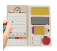 Sticky Note Set, Cute Cartoon Self-Stick Colored Sticky Notes Variety Pack, Tear-Off Writing Memo Pads Back to School Office Supplies Teacher's Day