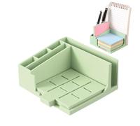 Sticky Note Stencil - Portable Storage Box | Memo Organizer - Five Line Drawing Template, Pen Holder and Sticky Note Dispenser Family, School, Home, Office, Desk Use