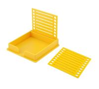 Sticky Note Stencil, Post Note Holder with Line Box Drawing Template Self-Sticky Notepad Maker Memo Dispenser Pad Organizer for Desk Office Home School Supplies (Yellow)