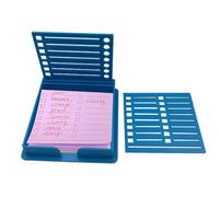 Sticky Note Stencil Template, Notes Organizer, Portable Sticky Note Holder with Stencil, Double Insert Sticky Note Dispenser Storage Box Desk Accessories for Home School Office Stationery Supplies