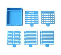 Sticky Note Stencil Template, Reusable Notes Dispenser, Adorable Planning Stencils Tool, Compact Desktop Notes Holder for Precision Layout and Writing, 2.99x2.99x3.62 inches