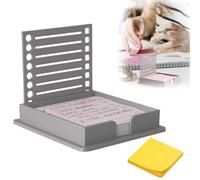 Sticky Note Stencil Template,Sticky Note Line Stencil and Holder,Post Note Holder for 3x3 inch Sticky Notes,Acrylic Post It Note Holder,Memo Pad Organizer with Line Box Drawing Template for Office