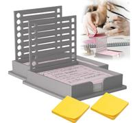 Sticky Note Stencil Template,Sticky Note Line Stencil and Holder,Post Note Holder for 3x3 inch Sticky Notes,Acrylic Post It Note Holder,Memo Pad Organizer with Line Box Drawing Template for Office