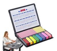 Sticky Note , Sticky Note Tabs, Creative Coloured Adhesive Flags, PU Leather Business Paper, Brick Sticky Note Pad, School Supplies, Writeable File, Flags, Tabs with Calendar for School