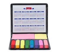 Sticky Note Tabs - Creative Annotating Note Pad Set | PU Leather Box Stationery Set, Colored Index Notepad Writable File Flags Tabs Strip for Business School Home