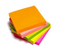 Sticky Notes - 12 Pads Bright Assorted Coloured Removable 76x76mm 100 Sheets per Pad