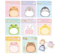 Sticky Notes, 16 Pack Standable Cartoon Animals Sticky Labels, 8 Styles 320 Sheets Cute Kids Self-Stick Note Pad Set for Party Bags Filler, School, Office Memo, Student Class Gifts - 20 Sheets per Pad