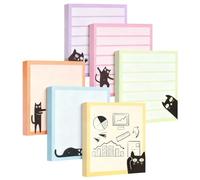 Sticky Notes 3''x3'' Cute Self-Stick Notes,6 Pack Funny Black Cat Notepad for Cat Lover Gift, Cute Cat Office Supplies, Easy Post Sticky Notes 480 Sheet Total