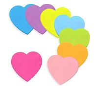 Sticky Notes, 560Sheets Heart Self Sticky Notes Pad, 8 Colors Bright Post Stickies, Super Sticky Notes Pad, Colour Sticky Notes for Office Home School Meeting(70mmx70mm)