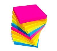 Sticky Notes - 6 Pads Bright Coloured Removable Sticky Notes 76x76mm 100 Sheets per pad - Blue, Pink, Green, Yellow