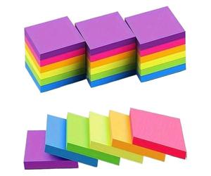 Sticky Notes 600 Open six Colors Blank Color Fluorescent Notes are Suitable for Students' Homework, and can be Stuck for n Times.