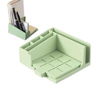 Sticky Notes Dispenser with Pattern and Pen Holder, Desk Organizer for Leaflets Stickers for 3 x 3 and 4 x 4 Folets, Emo Holder with Five Line Drawing Template: Tool Pe