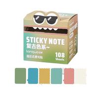Sticky Notes, Fun Pastel Pull Out Sticky Notes Box,Self Adhesive Cartoon Notes Memo Pads, Office School Tab Supplies, 105pcs/Box (J)