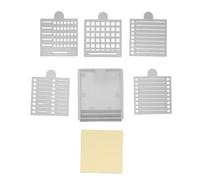 Sticky Notes Holder with 5 Stencil, ABS Plastic, Practical Sticky Notes Dispenser, Black - Durable Design, Versatile Templates, Ideal for Office and School Use (Grey)