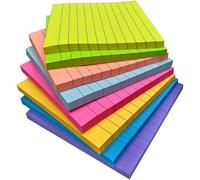 Sticky Notes, Lined Colourful Notepad, Office, Schools, Kids, Children, Fun & Assorted, to-Do Memos, Size 4"x 6" [6 Packs x 50 Sheets]