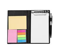 Sticky Notes Notebook Self-Stick Note Pads Set with Rectangular Sticky Note Index Tabs Flags White Paper Colored Sticky Note Tabs PU Leather Travel Planner Sticky Notes Book Supplies for Office School