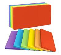 Sticky Notes Set, 76 x 127 mm 24 Pads of 100 Sheets Self-Stick Note Pads, 6 Brilliant Colors Assorted Easy to Post Sticky Notes for Home School Office (24, 76 * 127mm Rectangle Rainbow Colors)