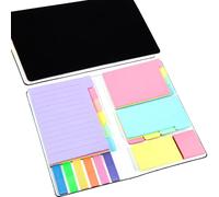 Sticky Notes Set, Multicolor 400 Pcs Adhesive Notes with PU Leather Cover, Student Essentials Index Flags Pads for Books, Folders, Index,School Office Supplies