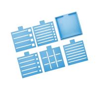 Sticky Notes Storage Box with Five Templates Portable Square Memo Pad Holder for Home Offices School Organization Square Sticky Note Case