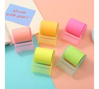 Sticky Notes Tape, Self-Stick Full Adhesive Roll Notes with Tape Dispenser, Tear The Different Sizes You Need 4 Tape Holders + 4 Replaceable Rolls, 4 Colors (5 Rolls + 5 Holders)