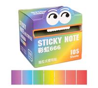 Sticky Notes, Translucent Color Memo Pad, Pull Out Roll Design, 105 Sheets per Rolls, Colorful Reminder Notes for Notebook, Home, Workplace, School, Highlights, Students, 2.95 x 2.76 x 2.76 inches