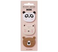 Sticky Notes with Animals - Sticky Tab Bookmarks - 75 Sheets - Panda + Cat + Bear