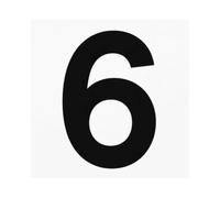 Sticky Number 6 for Doors, Bins, and Mailboxes - Durable Waterproof Self-Adhesive Vinyl Digit Decal, High-Visibility House Number Sticker, Easy Application