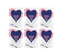 Sticky Rice Medium Grain Rice, Microwave, Gluten Free, Suitable for Vegetarians & Vegans, 250g,Pack Of 6