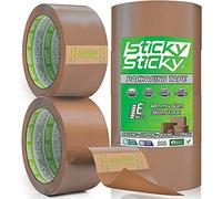 Sticky Sticky Packing Tape 6 Rolls 48MM x 60M Brown Parcel Tape for Boxes - Packaging for Moving House - Shipping