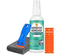 Sticky Stuff Remover Spray, Powerful Adhesive Remover with Scraper and Towel, Glue Remover Removes Sticker, Glue, Tape, Labels on Glass, Plastic, Carpet, Cars, Sticker Remover 120 ml