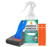 Sticky Stuff Remover Spray, Powerful Adhesive Remover with Scraper and Towel, Glue Remover Removes Sticker, Glue, Tape, Labels on Glass, Plastic, Carpet, Cars, Sticker Remover 300 ml