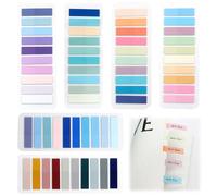 Sticky Tabs 1200 Pcs, Pack of 6 Pads 60 Colors Translucent Index Tabs Writable Page Markers for Annotation Classify Files Reading Notes Colored Book Notes Tabs for Study Office Planning