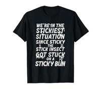 Sticky The Stick Insect, got Stuck on a Sticky bun T-Shirt, Men, Black, Medium