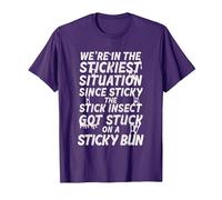 Sticky The Stick Insect, got Stuck on a Sticky bun T-Shirt, Men, Purple, Small