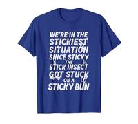 Sticky The Stick Insect, got Stuck on a Sticky bun T-Shirt, Men, Royal Blue, Large