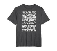 Sticky The Stick Insect, got Stuck on a Sticky bun T-Shirt, Men's Big and Tall, Dark Heather Grey, 6X Tall