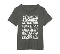 Sticky The Stick Insect, got Stuck on a Sticky bun T-Shirt, Women's Plus, Asphalt Grey, 5X