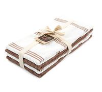 Sticky Toffee Cotton Terry Kitchen Dish Towel, Brown, 4 Pack, 28 in x 16 in