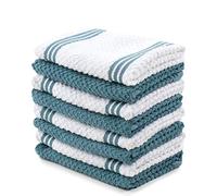 Sticky Toffee Cotton Terry Kitchen Dishcloth, Blue, 8 Pack, 12 in x 12 in