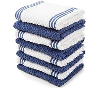 Sticky Toffee Cotton Terry Kitchen Dishcloth, Dark Blue, 8 Pack, 12 in x 12 in