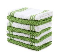 Sticky Toffee Cotton Terry Kitchen Dishcloth, Green, 8 Pack, 12 in x 12 in
