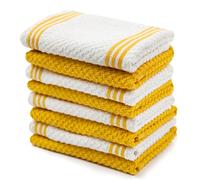 Sticky Toffee Cotton Terry Kitchen Dishcloth, Yellow, 8 Pack, 12 in x 12 in
