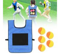 Sticky Vest & 5 Dodgeball Set - fidget toys,stress balls for adults,Kids Outdoor Target Game, Adjustable Team Sport Kit with Non-Slip Straps