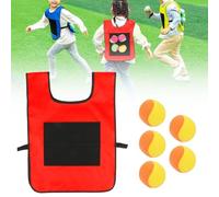 Sticky Vest & 5 Dodgeball Set - fidget toys,swingball,stress balls for adults,Kids Outdoor Target Game, Adjustable Team Sport Kit with Non-Slip Straps