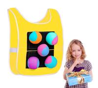 Sticky Vest - Border And Balls Set In Random Color | Target Fabric With Hook And Loop With Adjustable Fit | Dodgeball Game Outdoor - Parent-Child Sports In Kindergarten