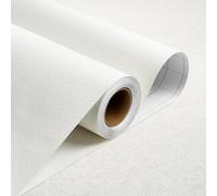 Stickyart 30cmX400cm White Concrete Wallpaper Peel and Stick Extra Thick Plaster Textured Embossed Wall Paper Vintage White Concrete Contact Paper for Bedroom Cabinets Industrial Wallpaper Cement Roll