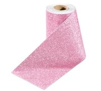 Stickyart Pink Glitter 10cmX400cm Wallpaper Border Peel and Stick Mirror Frame Border Tape Removable Sparkle Contact Paper Self Adhesive Glitter Fabric Wall Borders for Girls Room Bathroom
