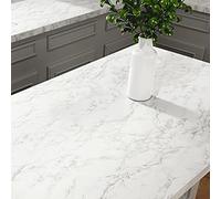 Stickyart White Grey Marble Wallpaper Matte Self Adhesive Faux Marble Wall Paper Sticker Pull and Stick Thick Granite Look Contact Paper Removable Marble Vinyl Wallpaper for Furniture Modern 12"x160"