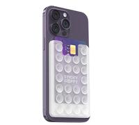 StickyGrippy Suction Card Holder Mount, Wallet, Silicon Adhesive Accessory for iPhone and Android, Hands-Free Mirror Shower Holder, TikTok Videos and Selfies (Translucent) SG2