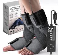 sticro 1 Pair Ankle Heating Pads for Feet Achilles Tendonitis Relief, Heated Ankle Brace Foot Heating Pad Wrap for Sprained Ankle, Arthritis Foot Heel Pain Relief (Grey)